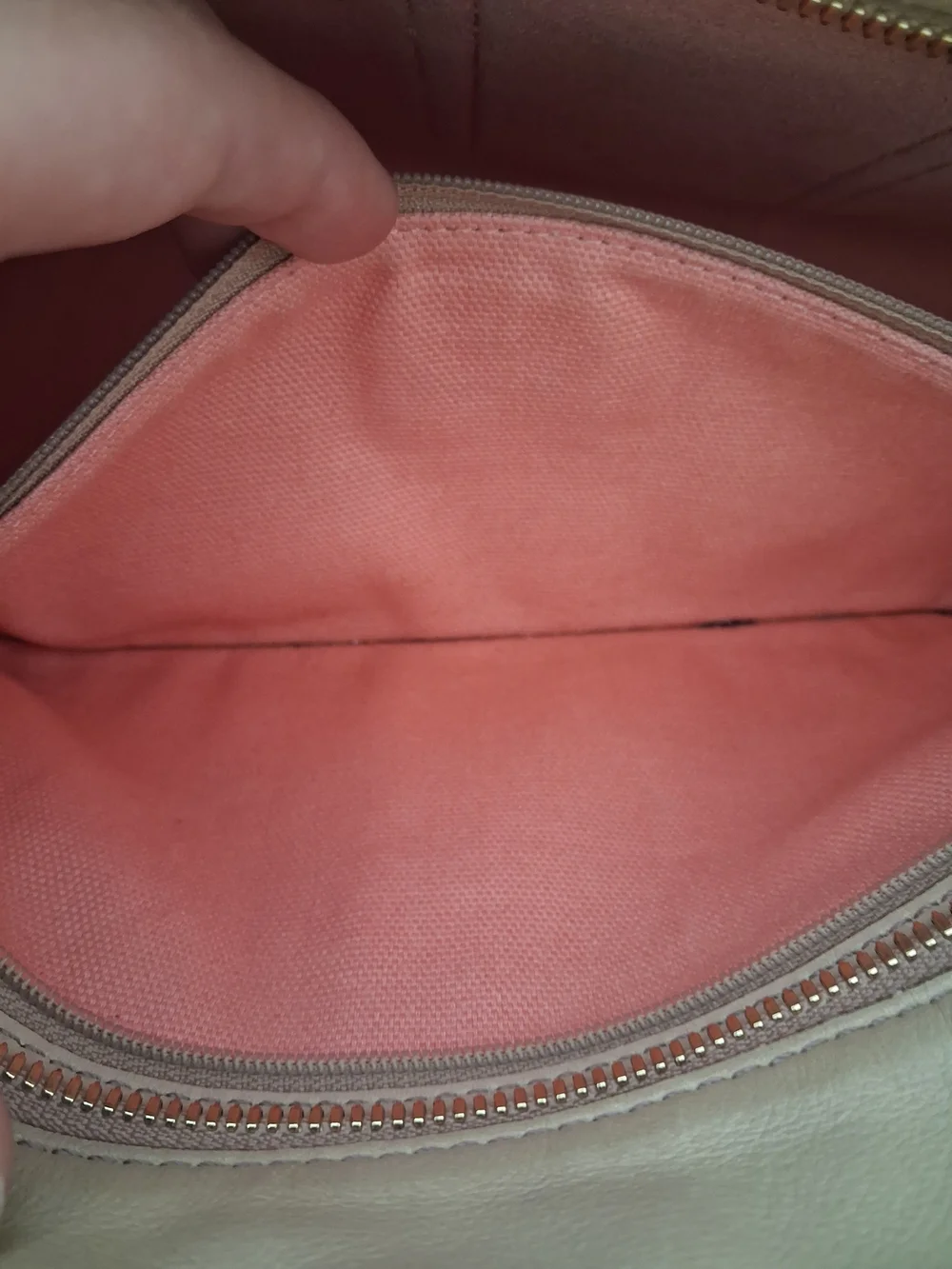 MCM Beige Canvas Tote with Pink and Mint Stripe - Picture 5 of 5